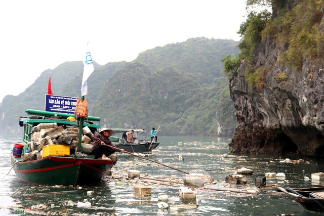 nguoi-dan-tham-gia-1747898913072175991528-1 Tàu du lịch vịnh Hạ Long bị dừng hoạt động vì để khách dùng chai nhựa - Ảnh 1.